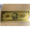 Image 1 : USA Gold Foil Plated $100 Certificate collector Note
