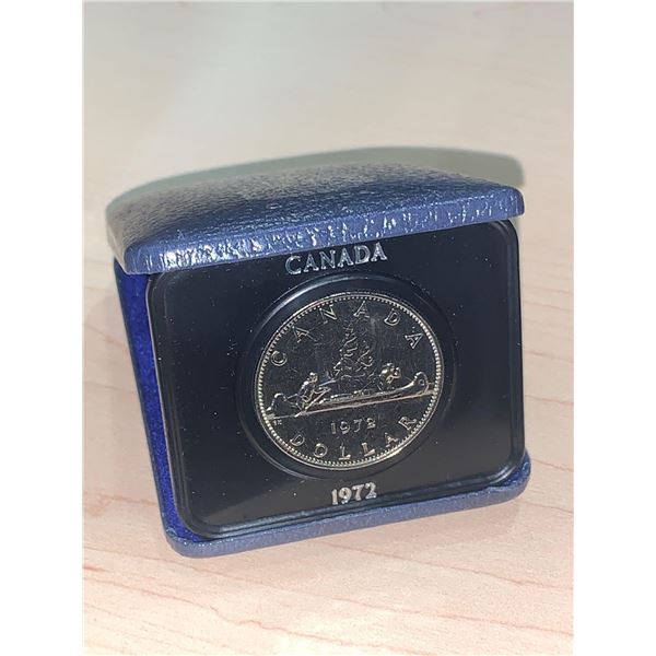 Royal Canadian Mint Canada 1972 Cased Canoe $1.00 Coin with Display
