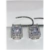Image 1 : Set of Ladies 1.0 carat Emerald Cut Solitaires Earrings Set