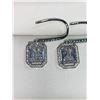 Image 2 : Set of Ladies 1.0 carat Emerald Cut Solitaires Earrings Set