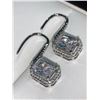 Image 3 : Set of Ladies 1.0 carat Emerald Cut Solitaires Earrings Set