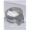 Image 3 : Ladies Vera Wang Styled Princess Cut Bezel Set multi stone .925 Silver engagement ring NEW size 7