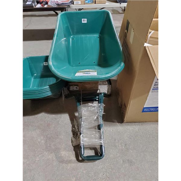 *NEW* Erie 6 Cu/ft Farm & Garden Wheelbarrow with Heavy Gauge Single Piece Steel Frame and Flat Free