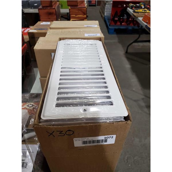 *NEW* 4'X10' Low Profile Heat Vent Covers with hardware, White lot of 30