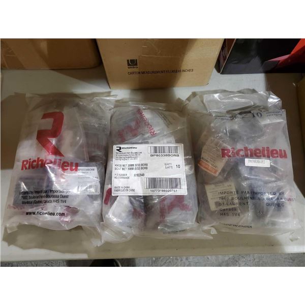 *NEW* Richelieu 38mm Metal Drawer Pulls with  Hardware Lot of 3 bags,10 per bag   (30 total) Bronze/