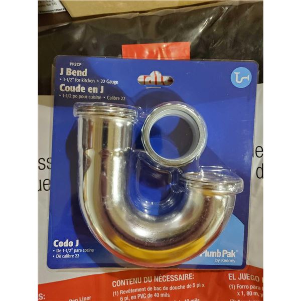 *NEW* Lot of 5, 1.5", 22 Guage, J Bend Under Kitchen Sink Pipe