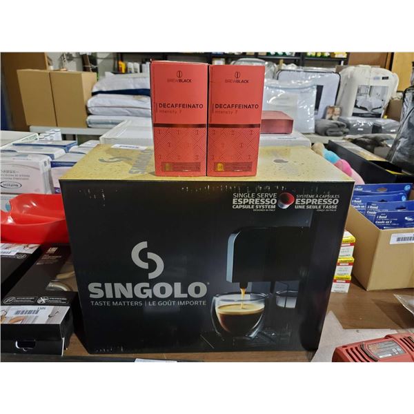 *NEW* Singolo Single Serve Espresso Capsule System with 2X10 Pack Decaffeinato Intensity 7 Espresso 