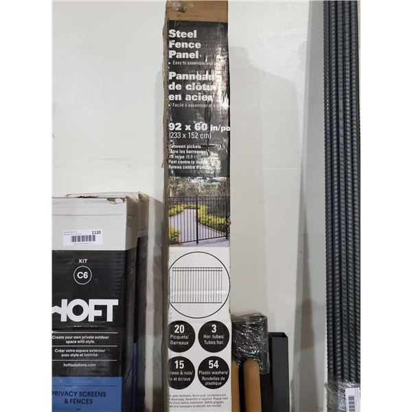 *NEW* 92'x60' Steel Fence panel - Black