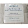 Image 1 : *NEW* Nestwell Silky & Smooth Pima COtton Striped Sateen Queen Sheet Set - 500 Thread Count