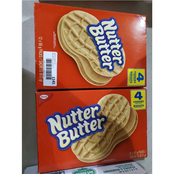 Nutter Butter Sandwich Cookies lot of 2 - 12X56g Packets