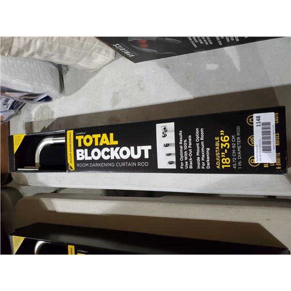*NEW* Total Blackout Room Darkening Curtain Rods 18-36 inches - Brushed Chrome colored