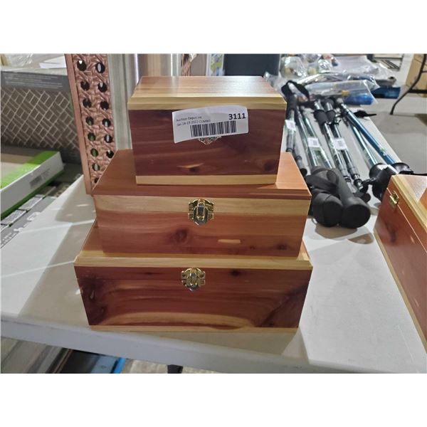 *NEW* Set of 3 Wooden Trinket Boxes 8x4x3 / 10x6x5 / 10x6x5