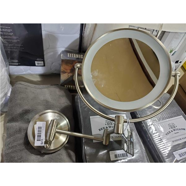 *NEW* Round Battery Operated Lighted 10X Magnifying Vanity Mirror (No AC Adapter)