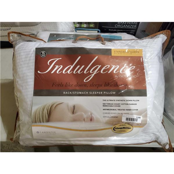 *NEW* Indulgence - Back/Stomach SLeeper Down Alternative Standard/Queen Size Pillow