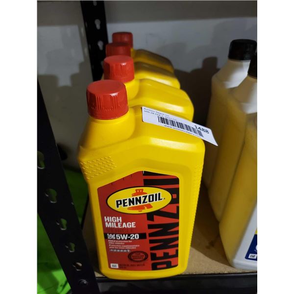 Pennzoil High Mileage SAE 5W-20 Motor Oil - 4x946ml