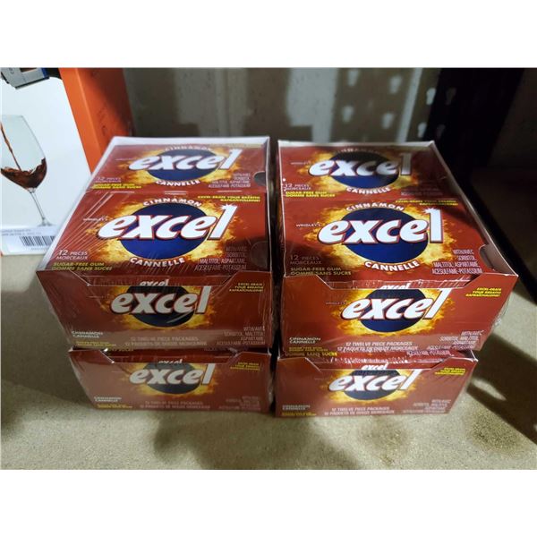 Excel Sugar-Free Gum, Cinnamon, 12X12 Piece Packs - Lot of 4