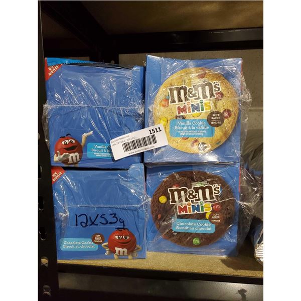 M&M Mini Soft Baked Cookies 24X53G Chocolate and 24X53g Vanilla Cookies 48 Individually wrapopped co