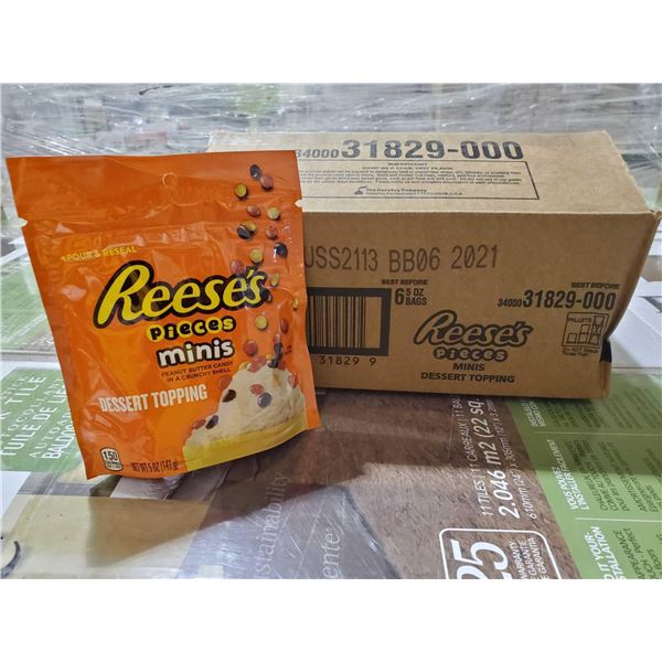 Reeses Pieces Minis Dessert Topping 6- 5oz bags