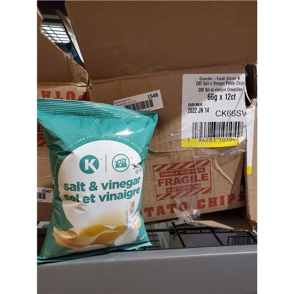 Circle K Sour Salt & Vinegar Potato Chips 12X66g
