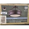 Image 2 : *NEW* Boku Oil Rubbed Bronze & Flat Opal Glass Semi-Flushmount Light Fixture 15x12"