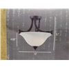Image 3 : *NEW* Rue - Antique Bronze & Frosted Glass Semi Flushmount Light Fixture 4 7/8 x 15x13