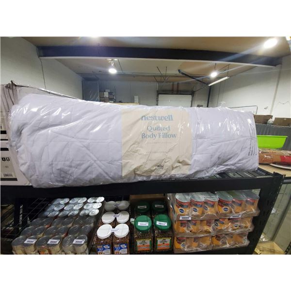 *NEW* Nestwell 20x54" Quilted body Pillow 100% Cotton