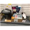 Image 1 : Group lot of Office Items - including paper schreder, labels, toner cartridges, stapler,