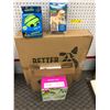 Image 1 : Group Lot of assorted Pet Items - Wobble Ball/ 3in1 Harness / 7 pc Dog Agility Kit / Elevated Pet Be
