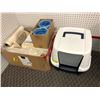 Image 1 : Enclosed Cat Litter Box with Litter Bags and Cat Scratching Tower