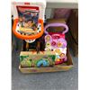 Image 1 : Group Lot of Toddler Items - BB Hoopster, Melissa & Doug Train Box, Vtech Learning Walker