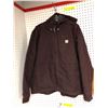 Image 1 : Carhartt Woman's Maroon/Brown Jacket with Hood - Size XXL Loose Fit