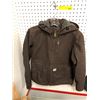 Image 1 : Carhartt Men's Dark Brown Jacket with Hood & Fleece - Size XS