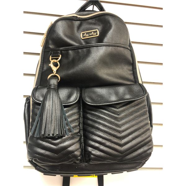 ITZY RITZY - Black Leather Backpack - has zipper for electronics