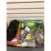 Image 1 : Boxed Lot of assorted household Products - Clothes, Slippers, Belts and more