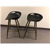 Image 2 : PAIR Contemporary Stools - plastic seat top