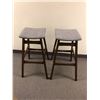 Image 1 : PAIR Stools - Fabric seat top