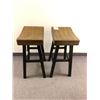 Image 2 : PAIR Stools - wood seat top - one with cracked seat top see photo