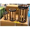 Image 1 : Two Boxes of Three Wood & Metal Candle Lanterns