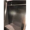 Image 2 : Black Metal Storage Locker - Approx. 31in x 21 1/2in x 81in (may need to be rekeyed)