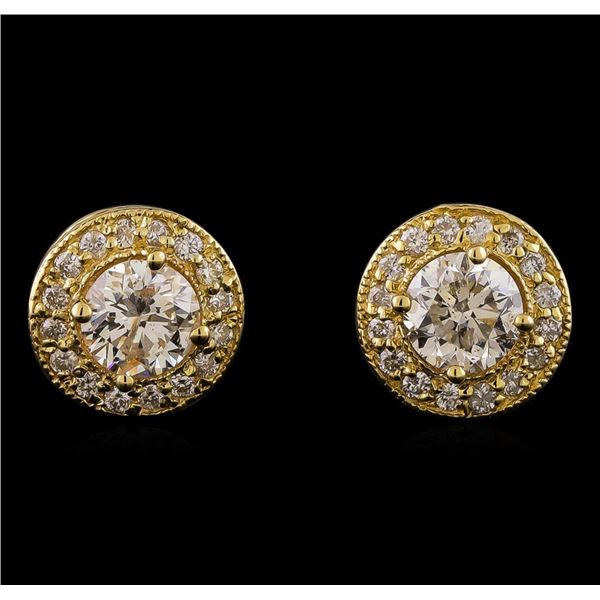 1.34 ctw Diamond Earrings - 14T Yellow Gold