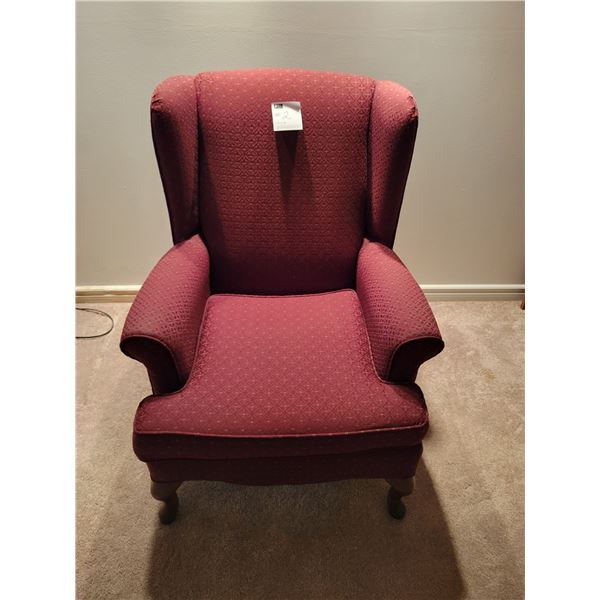 Red Upholstered Wingback Armchair 26"w x 39"h x 27"d