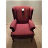 Image 1 : Red Upholstered Wingback Armchair 26"w x 39"h x 27"d
