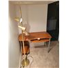 Image 1 : Computer Desk & Brass Colored Floor Lamp