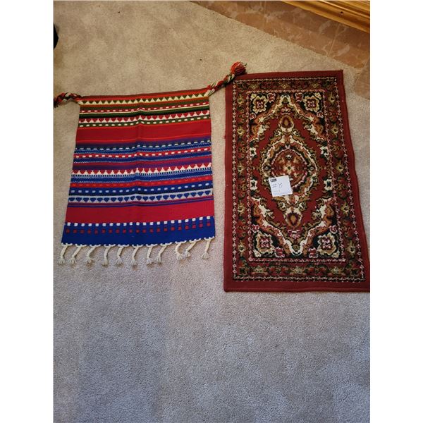Small Rugs x2 with Tassels - 22.5"W x 30"L & 20"W x 37"L