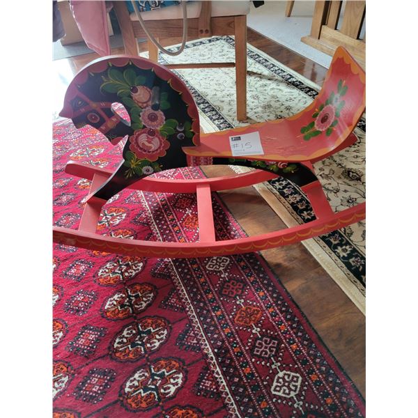 Handmade/Hand Painted Wooden Rocking Horse