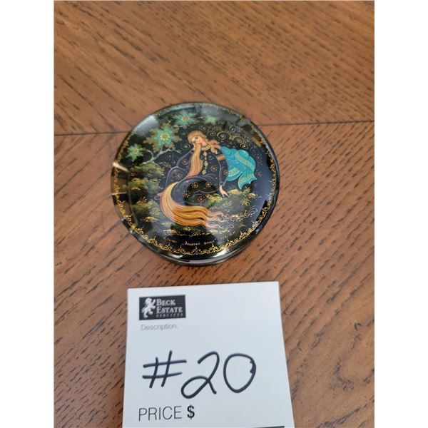 Palekh - Russian Hand Painted Black Lacquer Miniature