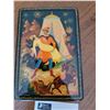 Image 2 : Kholuy - Russian Hand Painted Black Lacquer Hinged Lid (left Side)