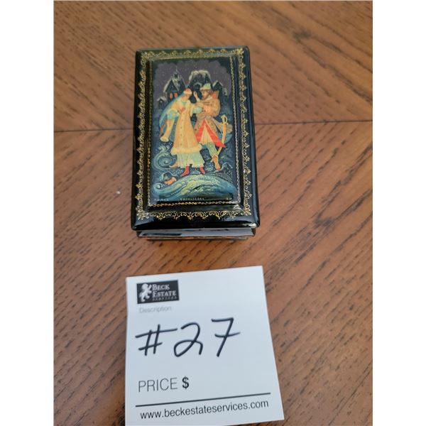 Palekh - Russian Hand Painted Black Lacquer Miniature