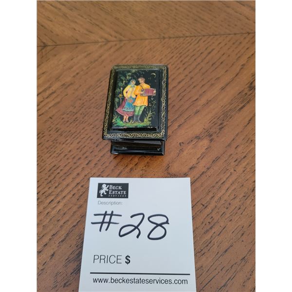 Palekh - Russian Hand Painted Black Lacquer Miniature