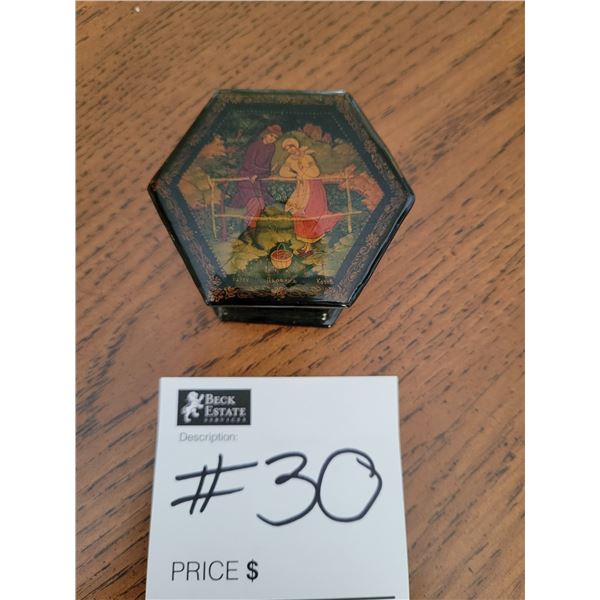Palekh - Russian Hand Painted Black Lacquer Miniature